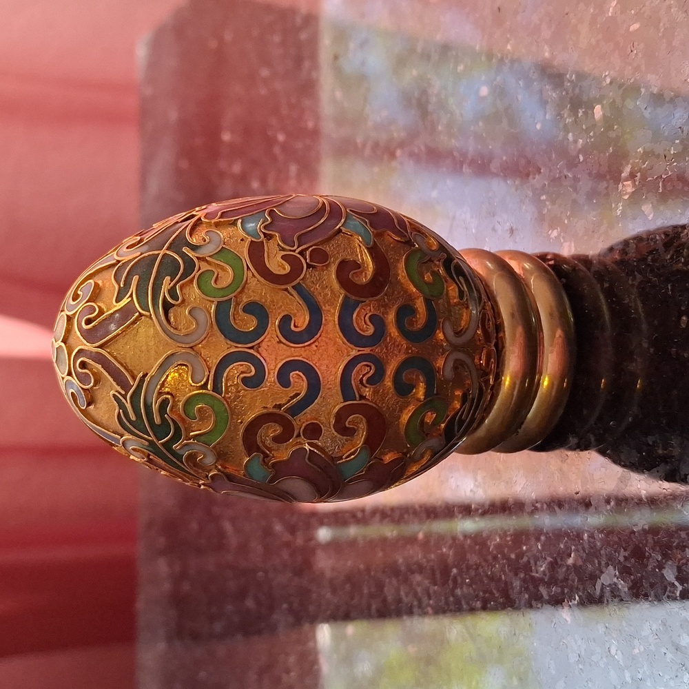 Ornate Gold and Purple Decorative Egg - Picture 3 of 3